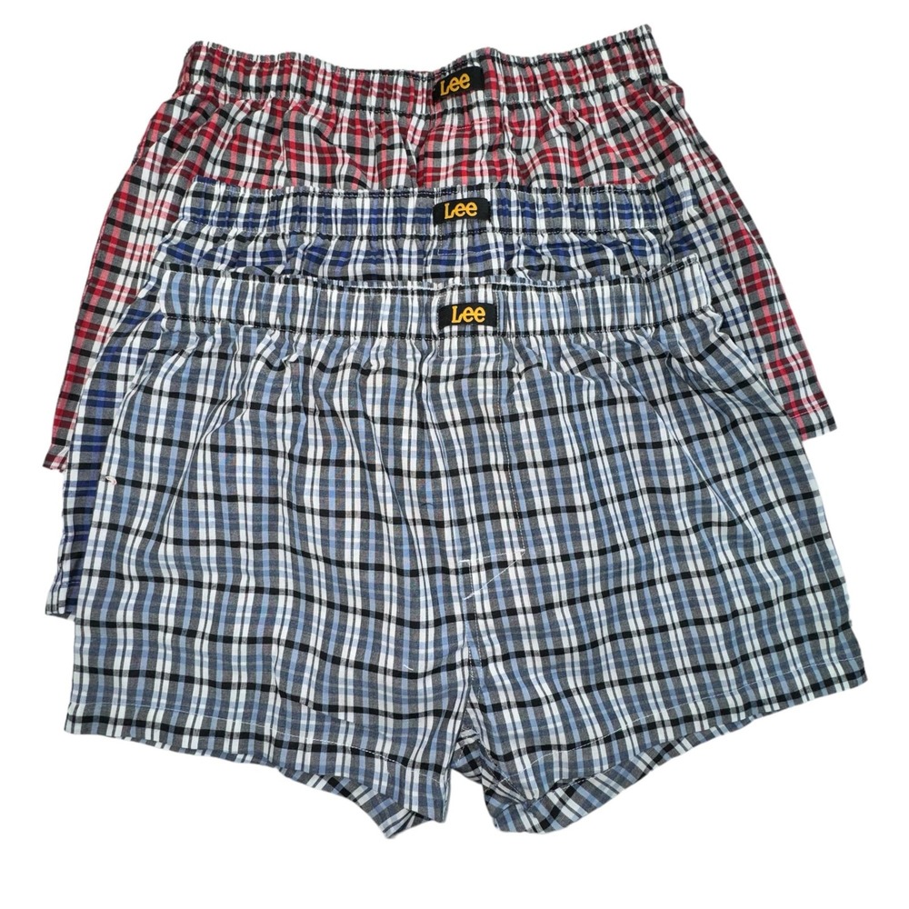 Lee Cotton Woven Boxers Trucks, 3-Pack, 100% Cotton, Sizes Small-XX-Large, Clas